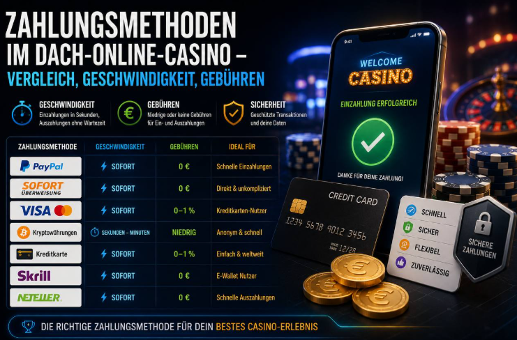 Zahlungsmethoden im DACH-Online-Casino